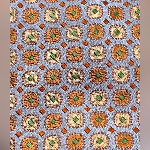 Ermenegildo Zegna Tie Made in Italy 100% Silk Pastel Geometric Sunburst EUC - Picture 6 of 13